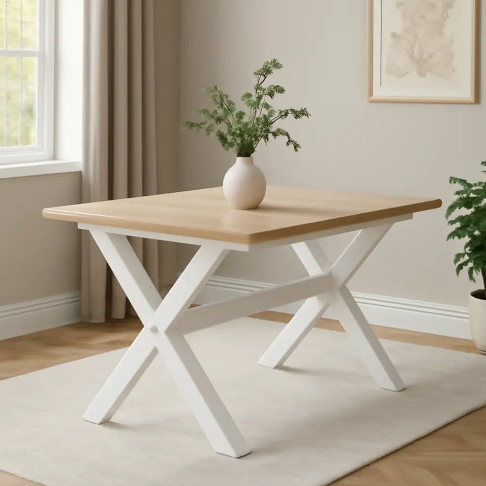 Møbelmontering Spisebord VISLINGE 90×150 natur/hvid | Få et tilbud i dag