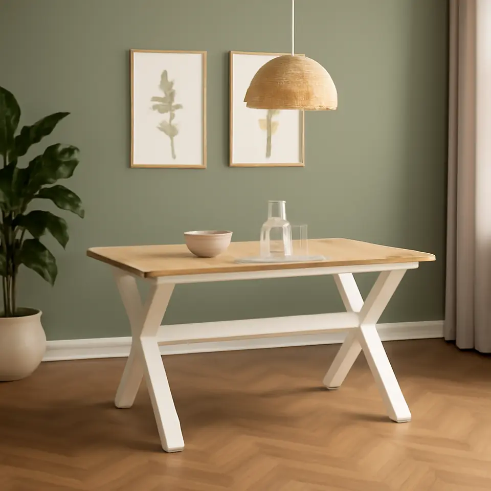 Møbelmontering Spisebord VISLINGE 90×190 natur/hvid | Samling af Møbler i Rødovre & Kbh