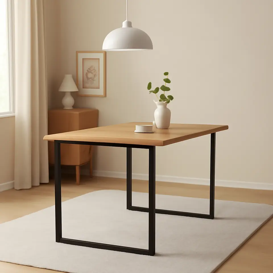 Møbelmontering Spisebord AABENRAA 90×160 varm eg/sort | Billig & Hurtig i København