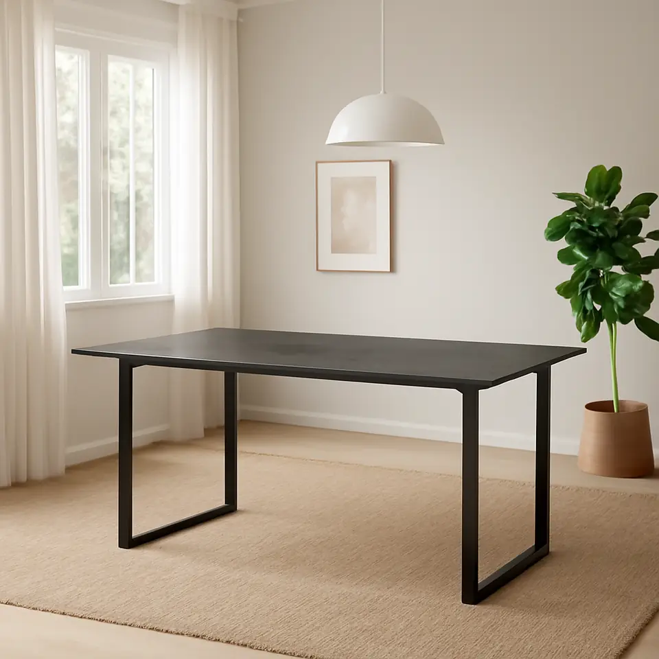 Møbelmontering Spisebord MOSELUND 90×180 keramik sort | Billig & Hurtig i København