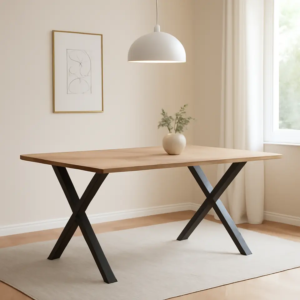 Møbelmontering Spisebord ROSLEV 95×200 natur eg/sort | Samling af Møbler i Rødovre & Kbh