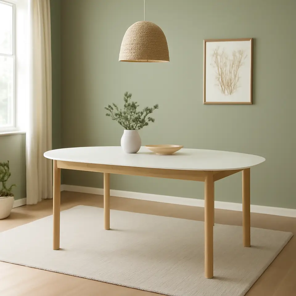 Møbelmontering Spisebord MARSTRAND 100×200/280 hvid/natur | Professionel Møbelmontør