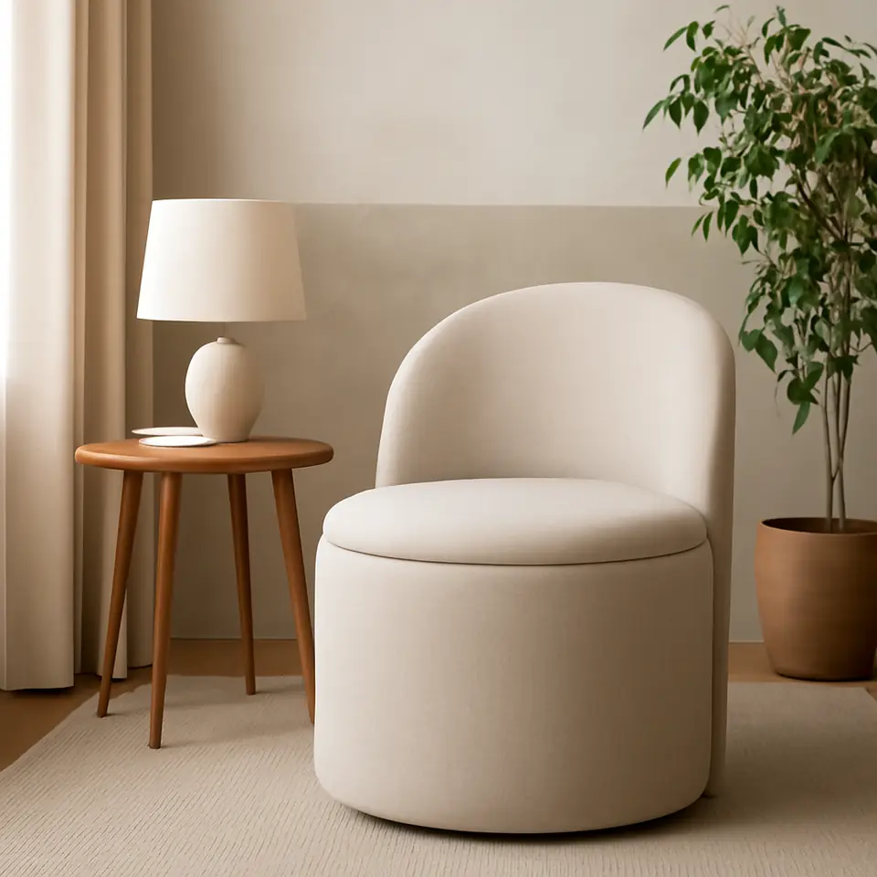 Møbelmontering Loungestol ODDUM m/opbevaringsplads beige stof | Samling af Møbler i Rødovre & Kbh
