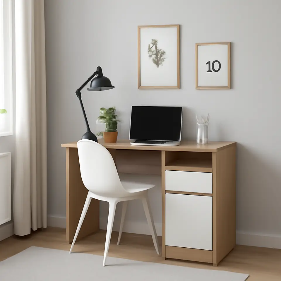 Møbelmontering Skrivebord BILLUND 54×120 eg/hvid | Fast Pris i Storkøbenhavn