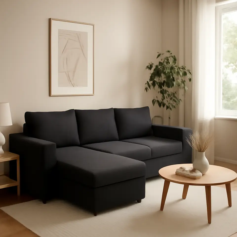 Møbelmontering Sovesofa chaiselong MARSLEV mørkegråt stof | Fast Pris i Storkøbenhavn