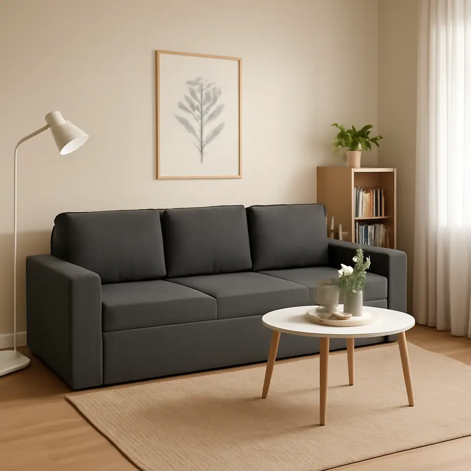 Møbelmontering Sovesofa MARSLEV 3-pers. mørkegråt stof | Professionel Møbelmontør
