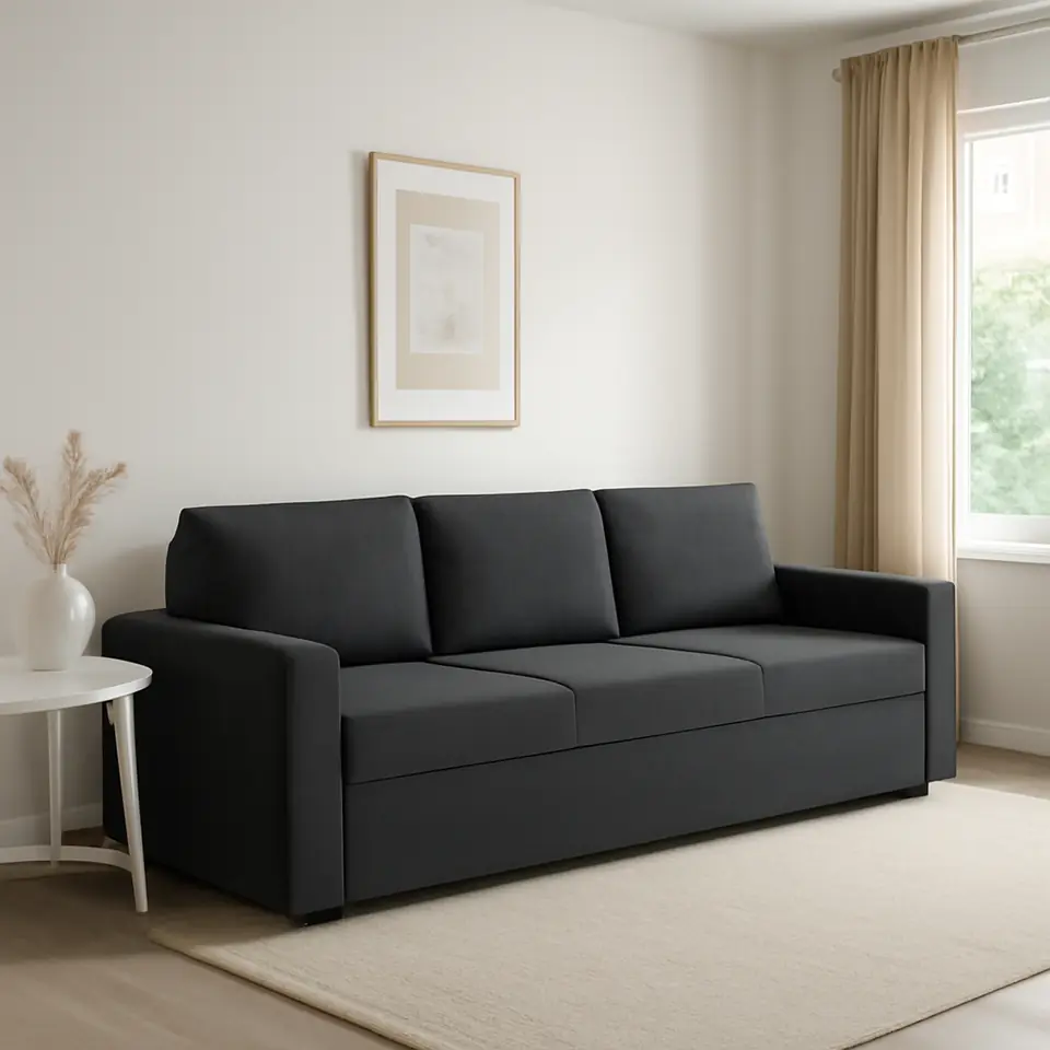 Møbelmontering Sovesofa MARSLEV 3-pers. mørkegråt stof | Få et tilbud i dag