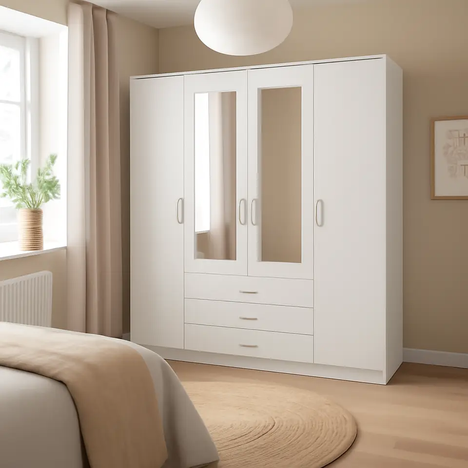 Møbelmontering Garderobeskab VELLERUP 200×200 kombi hvid | Professionel Møbelmontør