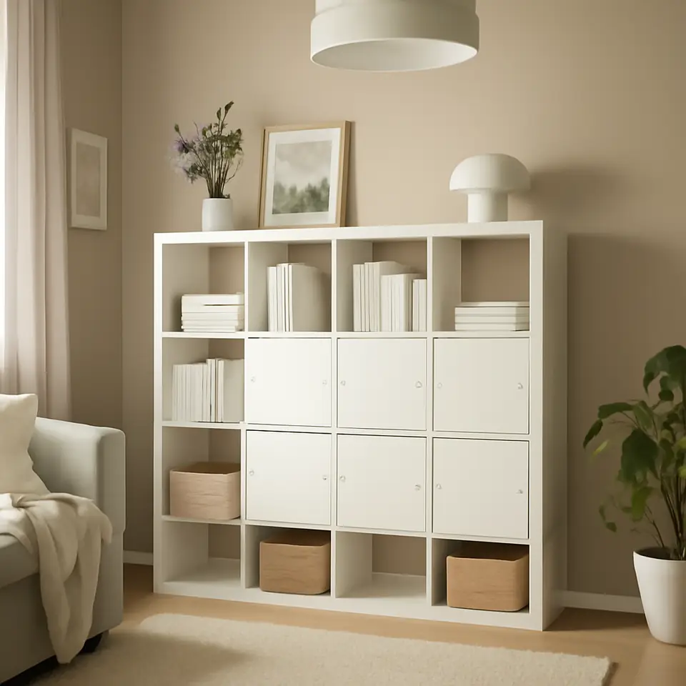Møbelmontering KALLAX Reol med 4 indsatser, hvid, 147×147 cm | Professionel Møbelmontør