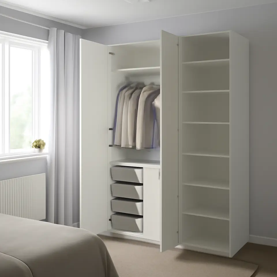 Møbelmontering PAX / FORSAND Garderobeskab, hvid/hvid, 150x60x236 cm | Billig & Hurtig i København
