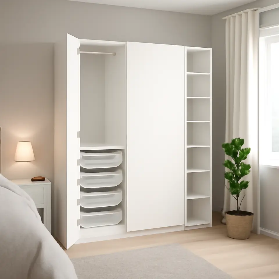 Møbelmontering PAX / VIKANES Garderobekombination, hvid/hvid, 150x60x201 cm | Professionel Møbelmontør