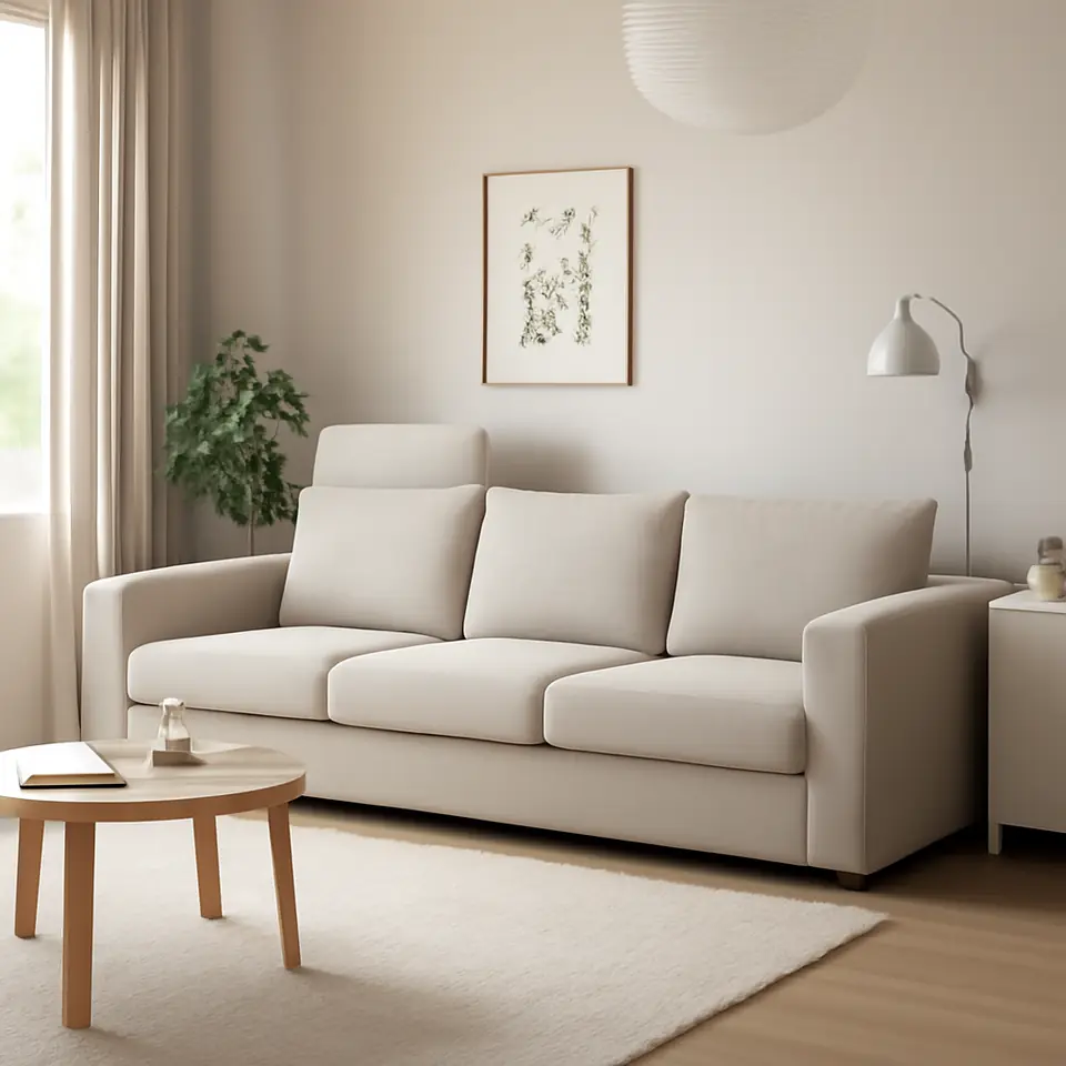 Møbelmontering VIMLE 3-pers. sofa, med nakkepude/Gunnared beige | Billig & Hurtig i København