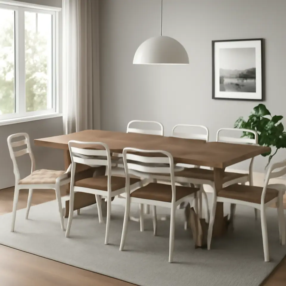 Møbelmontering NORRMANSÖ / NORRMANSÖ Bord og 6 stole, udendørs, akacie/beige akacie, 220×100 cm | Fast Pris i Storkøbenhavn