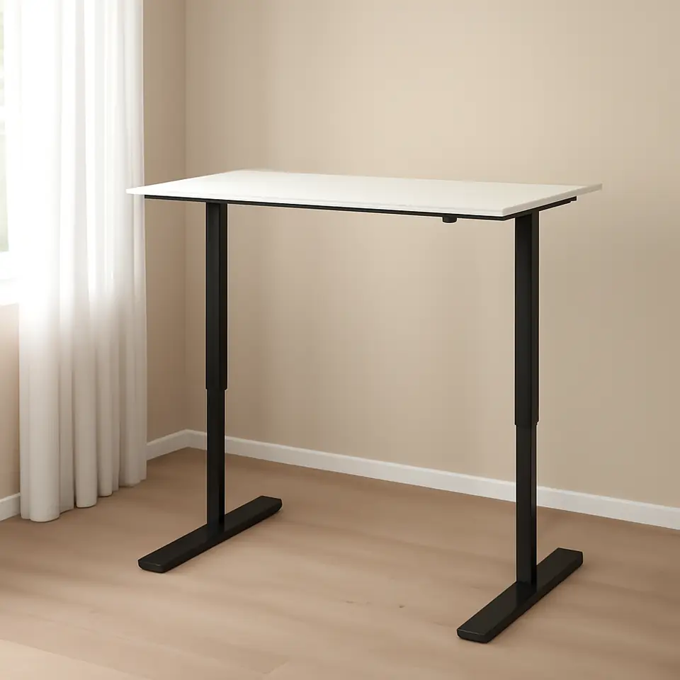 Møbelmontering TROTTEN Skrivebord hæve/sænke, hvid/antracit, 120×70 cm | Professionel Møbelmontør