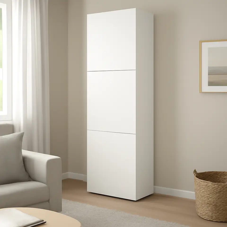 Møbelmontering BESTÅ Reol med døre, hvid Lappviken/hvid, 60x42x193 cm | Professionel Møbelmontør