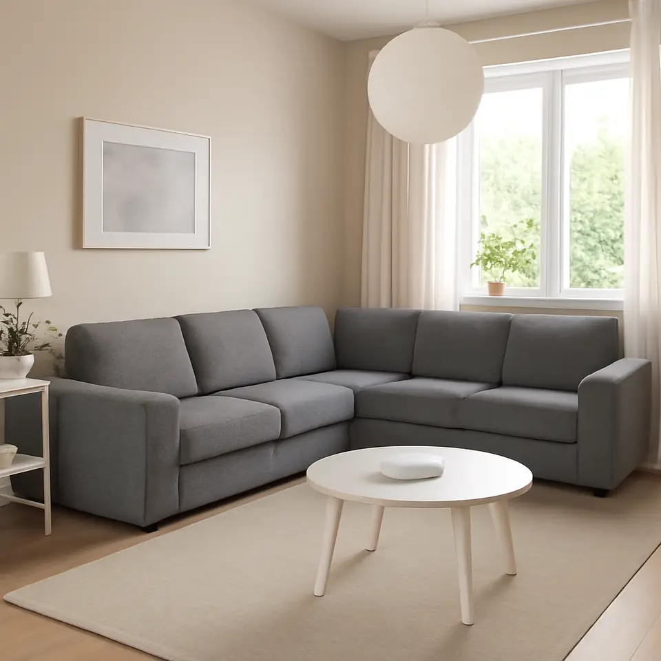 Møbelmontering VIMLE Hjørnesofa, 5-pers., med brede armlæn/Lejde grå/sort | Samling af Møbler i Rødovre & Kbh