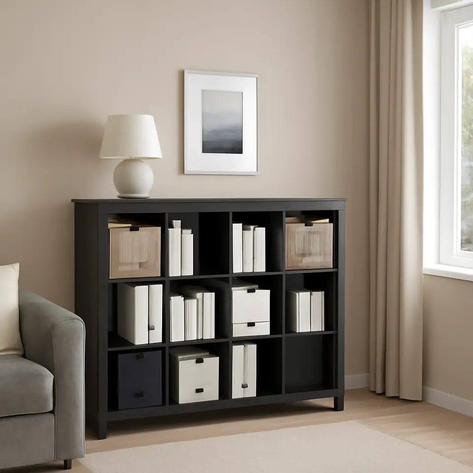 Møbelmontering KALLAX Reol med understel, sortbrun/sort, 147×129 cm | Professionel Møbelmontør