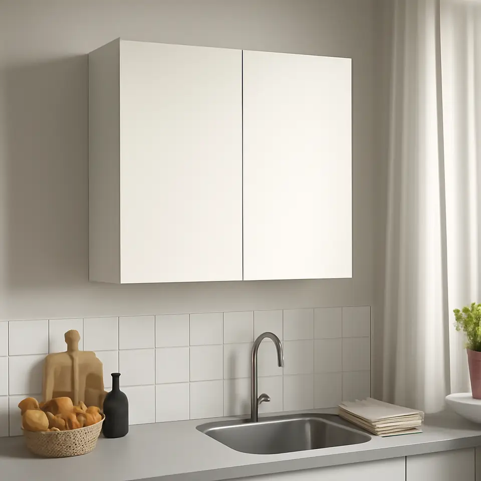 Møbelmontering METOD Vægskab med hylder/2 låger, hvid/Veddinge hvid, 80×80 cm | Professionel Møbelmontør