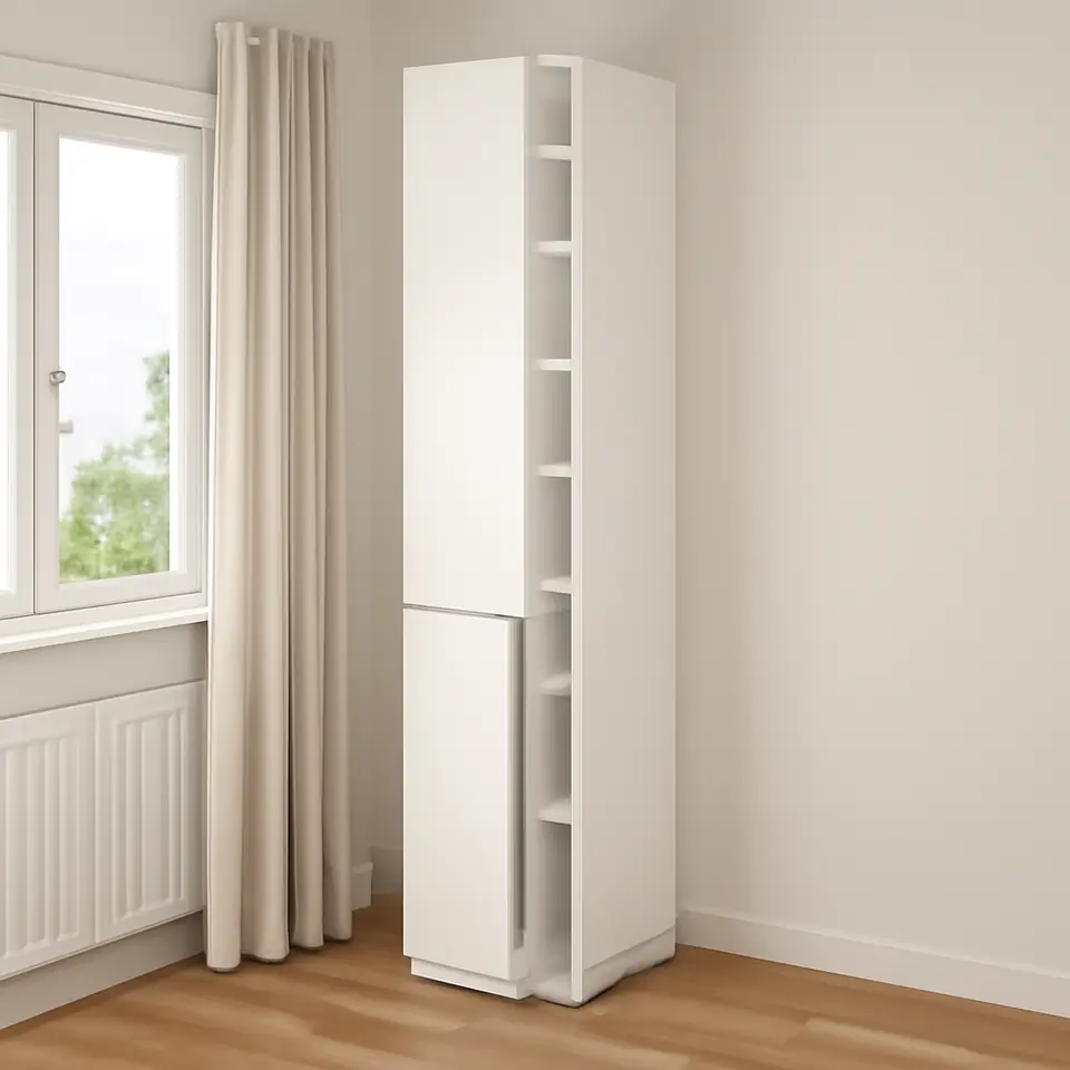 Møbelmontering METOD Højskab med hylder/2 låger, hvid/Veddinge hvid, 40x60x220 cm | Professionel Møbelmontør