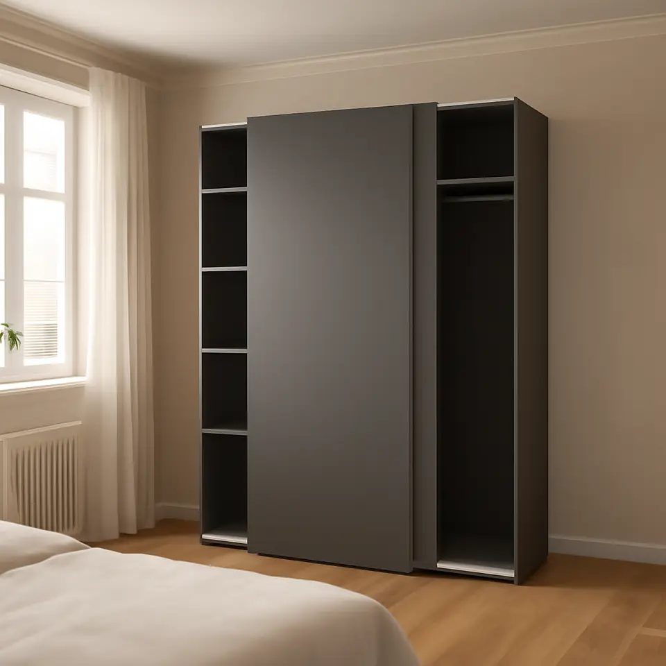 Møbelmontering PAX / HASVIK Garderobeskab, mørkegrå/mørkegrå, 150x66x236 cm | Professionel Møbelmontør