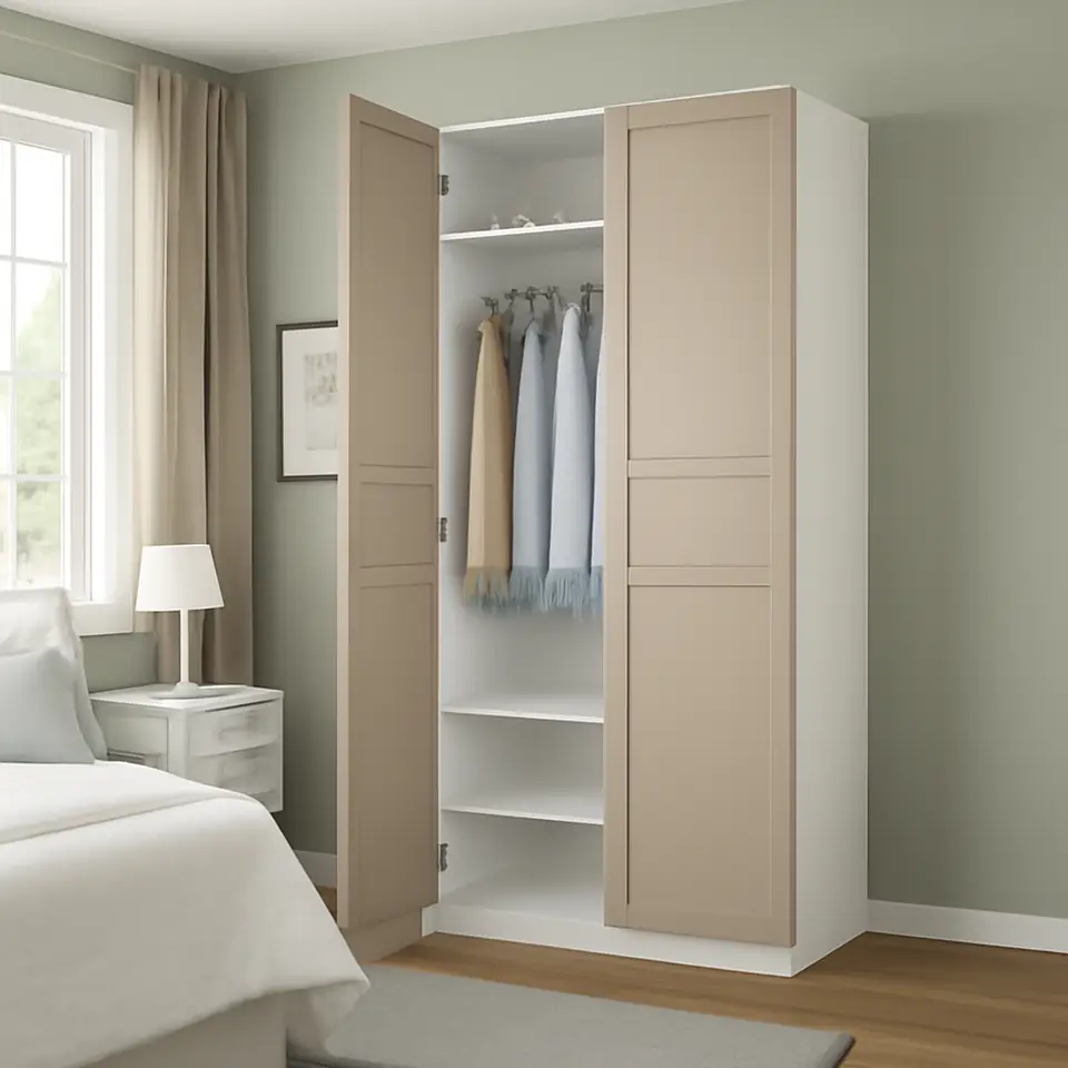 Møbelmontering PAX / FLISBERGET Garderobeskab, hvid/lys beige, 100x60x236 cm | Professionel Møbelmontør