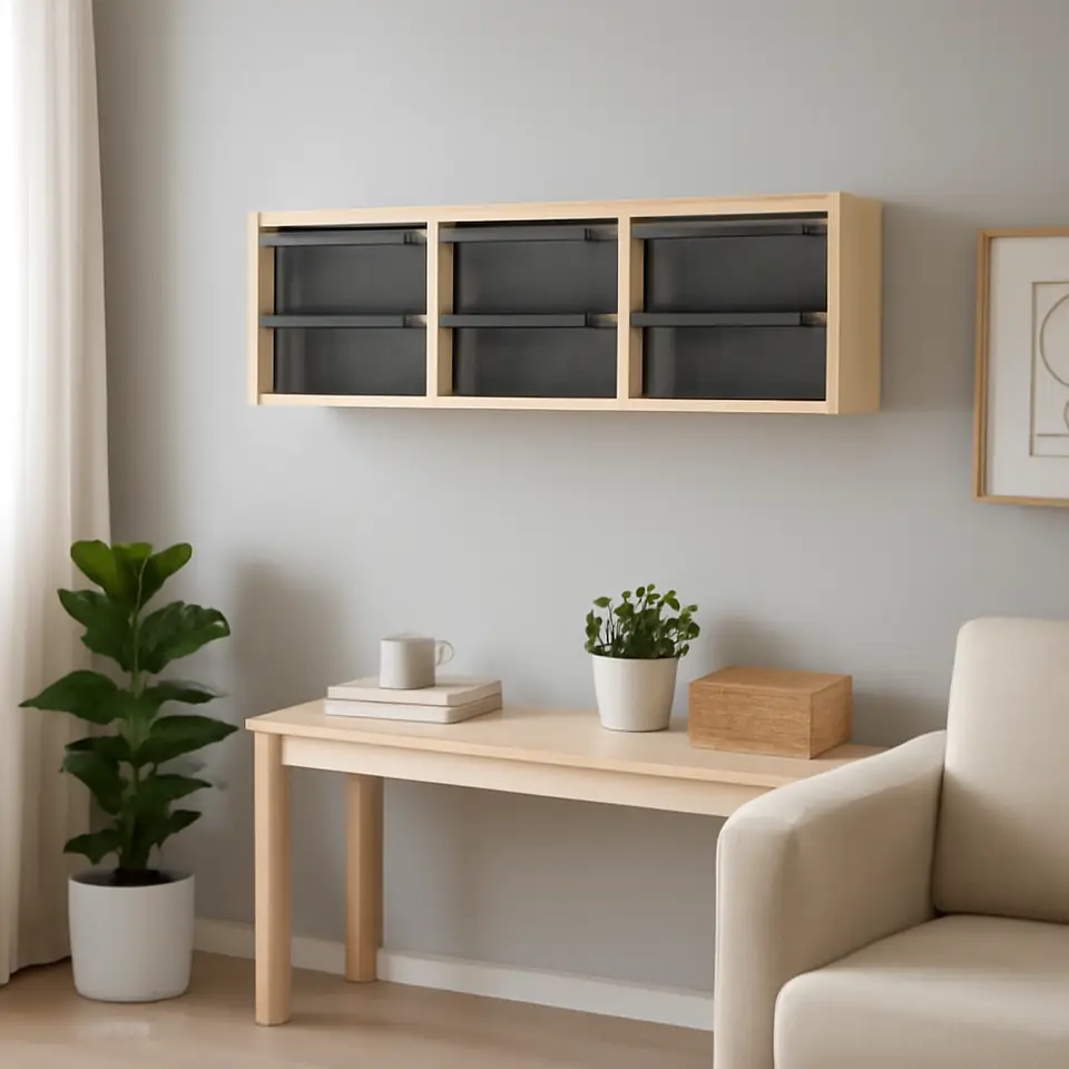 Møbelmontering TROFAST Vægopbevaring, lys fyr med hvid bejdse/mørkegrå, 93x21x30 cm | Samling af Møbler i Rødovre & Kbh