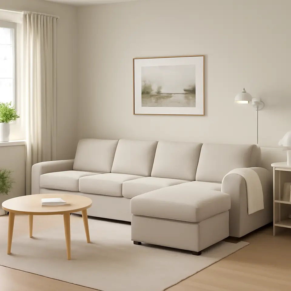 Møbelmontering VIMLE 5-pers. sovesofa med chaiselong, med brede armlæn/Gunnared beige | Samling af Møbler i Rødovre & Kbh