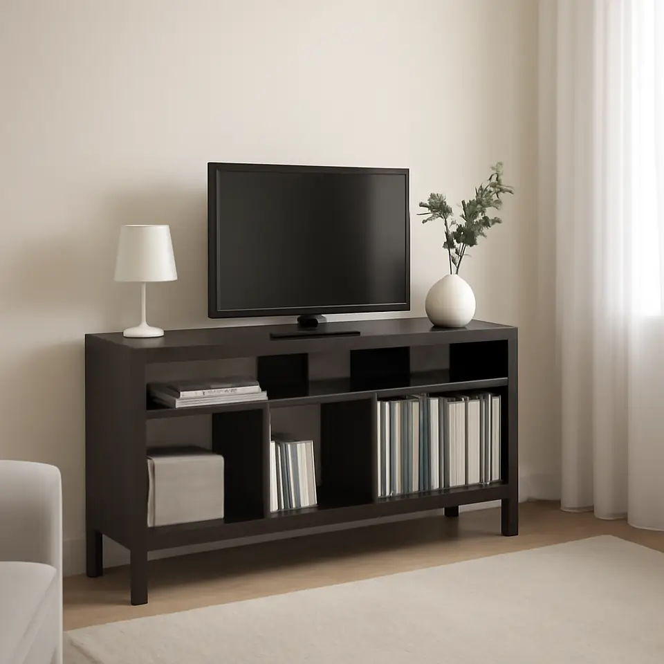 Møbelmontering KALLAX Tv-bord med understel, sortbrun, 147x39x78 cm | Samling af Møbler i Rødovre & Kbh