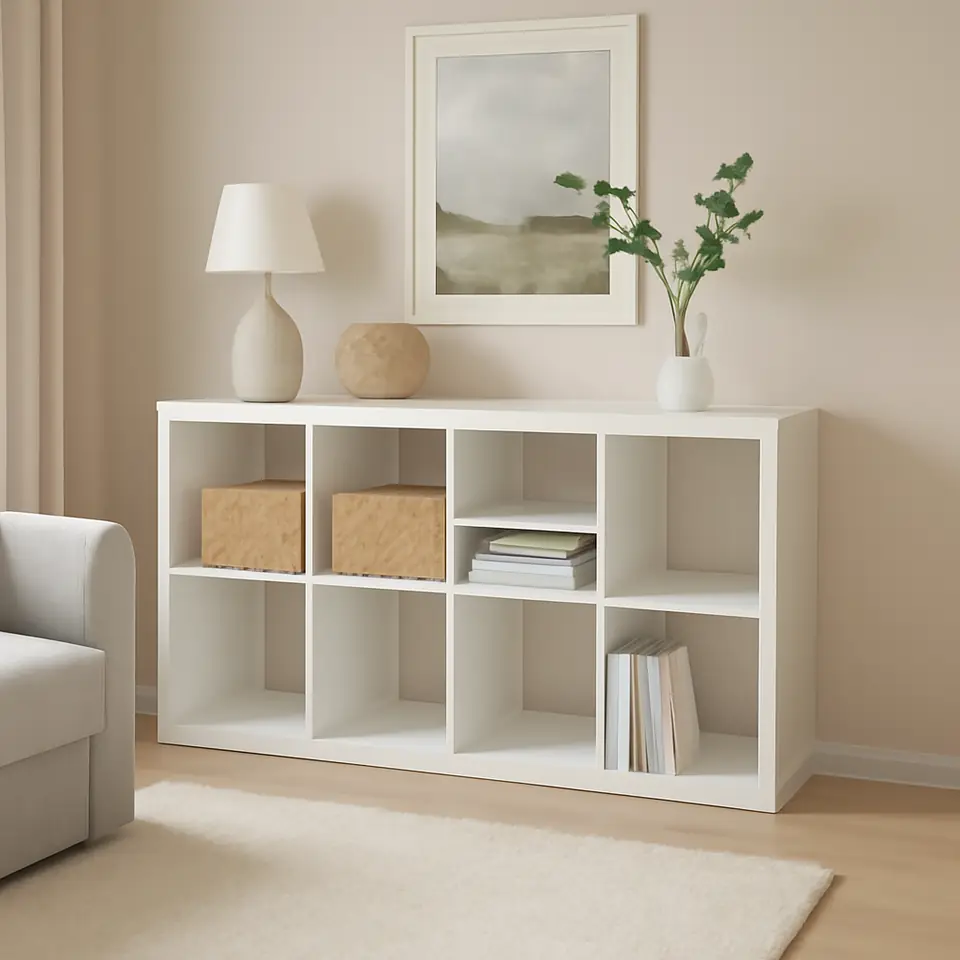 Møbelmontering KALLAX Reol, med to hyldeindsatser/hvid, 147×77 cm | Professionel Møbelmontør