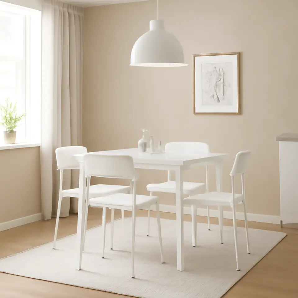 Møbelmontering VIHALS / VIHALS Bord og 4 stole, hvid/hvid, 84/120×74 cm | Få et tilbud i dag