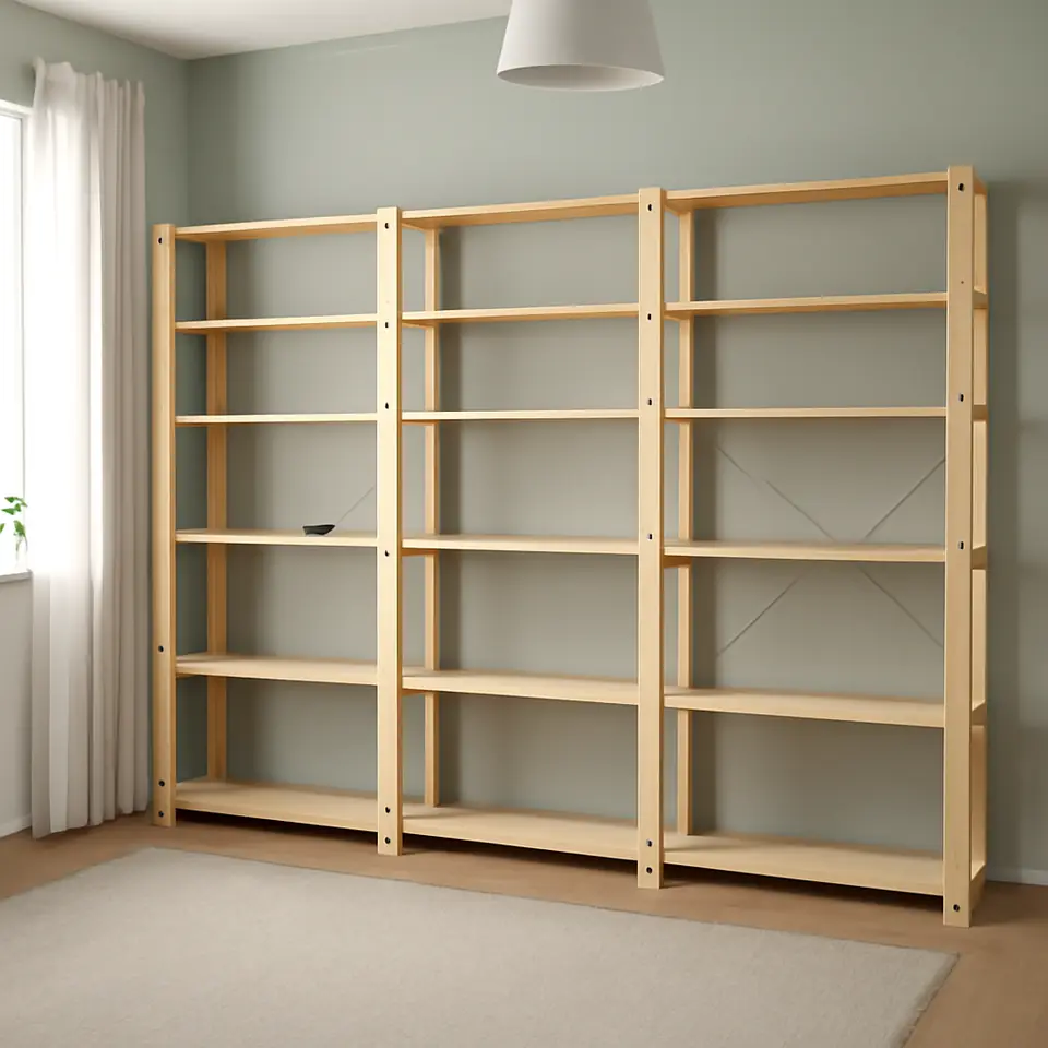 Møbelmontering HEJNE 3 sektioner/hylder, nåletræ, 230x31x171 cm | Billig & Hurtig i København