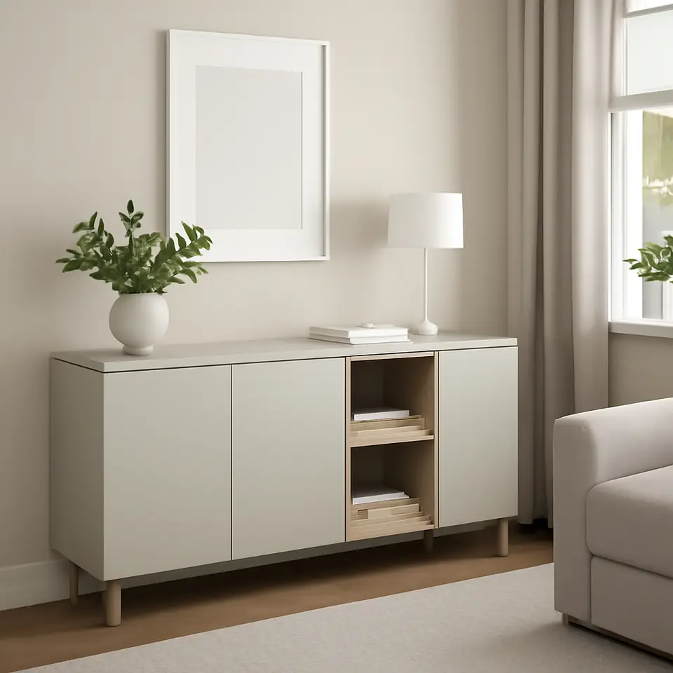 Møbelmontering LEDAMOT Skab, lys gråbeige, 150x42x75 cm | Fast Pris i Storkøbenhavn