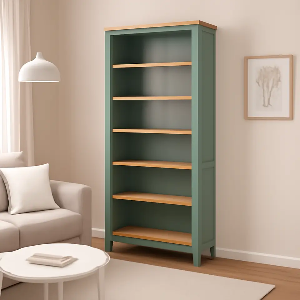 Møbelmontering HEMNES Reol, grågrøn/lysebrun med bejdse, 90×197 cm | Fast Pris i Storkøbenhavn