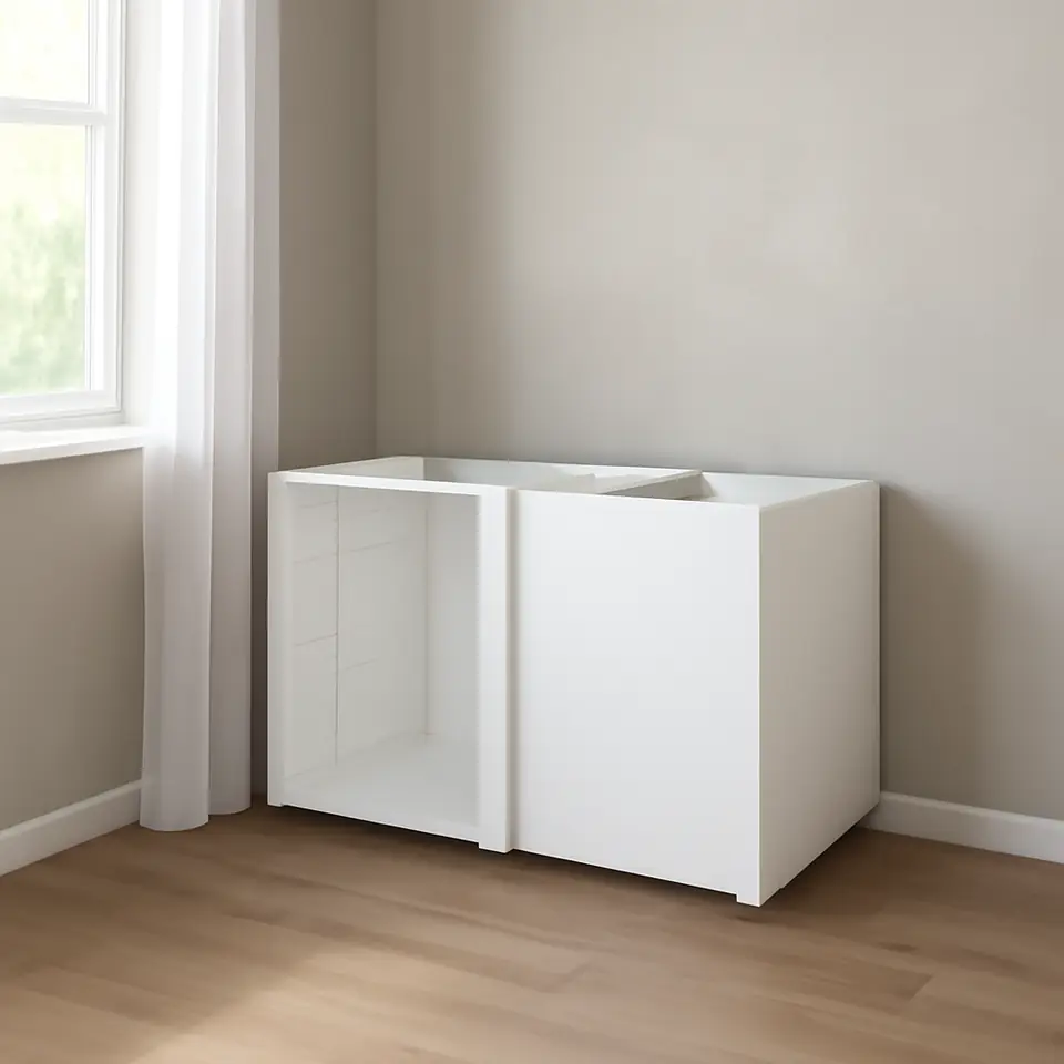 Møbelmontering METOD Underskabsstel til hjørne, hvid, 128x60x80 cm | Billig & Hurtig i København
