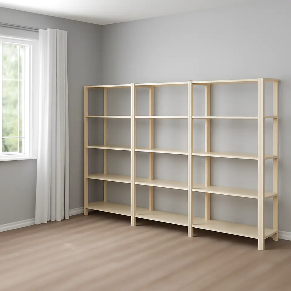 Møbelmontering HEJNE 4 sektioner/hylder, nåletræ, 307x50x171 cm | Få et tilbud i dag