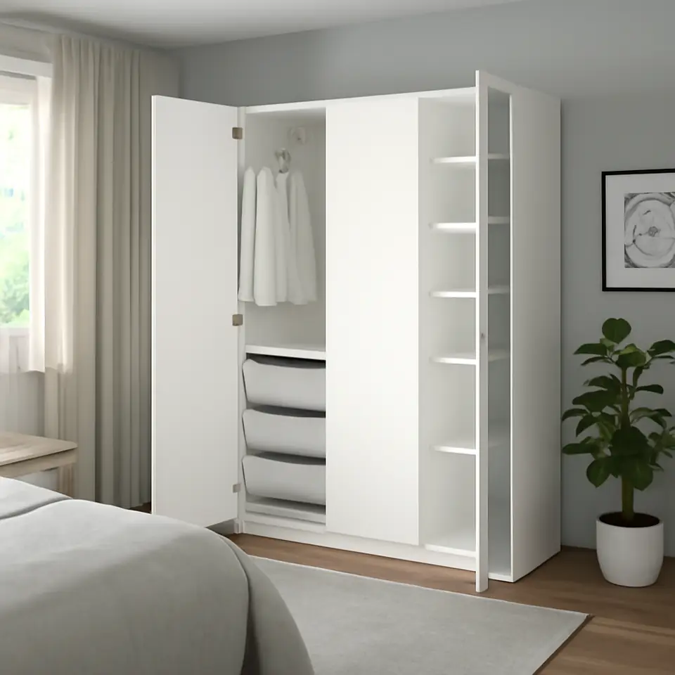 Møbelmontering PAX / FORSAND Garderobeskab, hvid/hvid, 150x60x201 cm | Billig & Hurtig i København