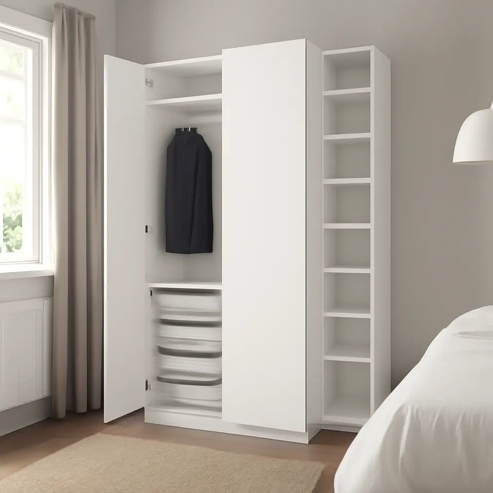 Møbelmontering PAX / VIKANES Garderobekombination, hvid/hvid, 150x60x236 cm | Få et tilbud i dag
