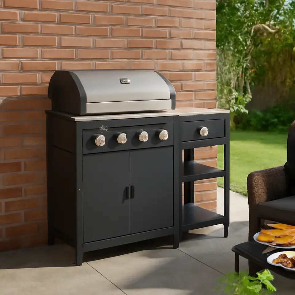 Møbelmontering GRILLSKÄR Gasgrill med sidebrænder, rustfrit stål/udendørs, 120×61 cm | Få et tilbud i dag