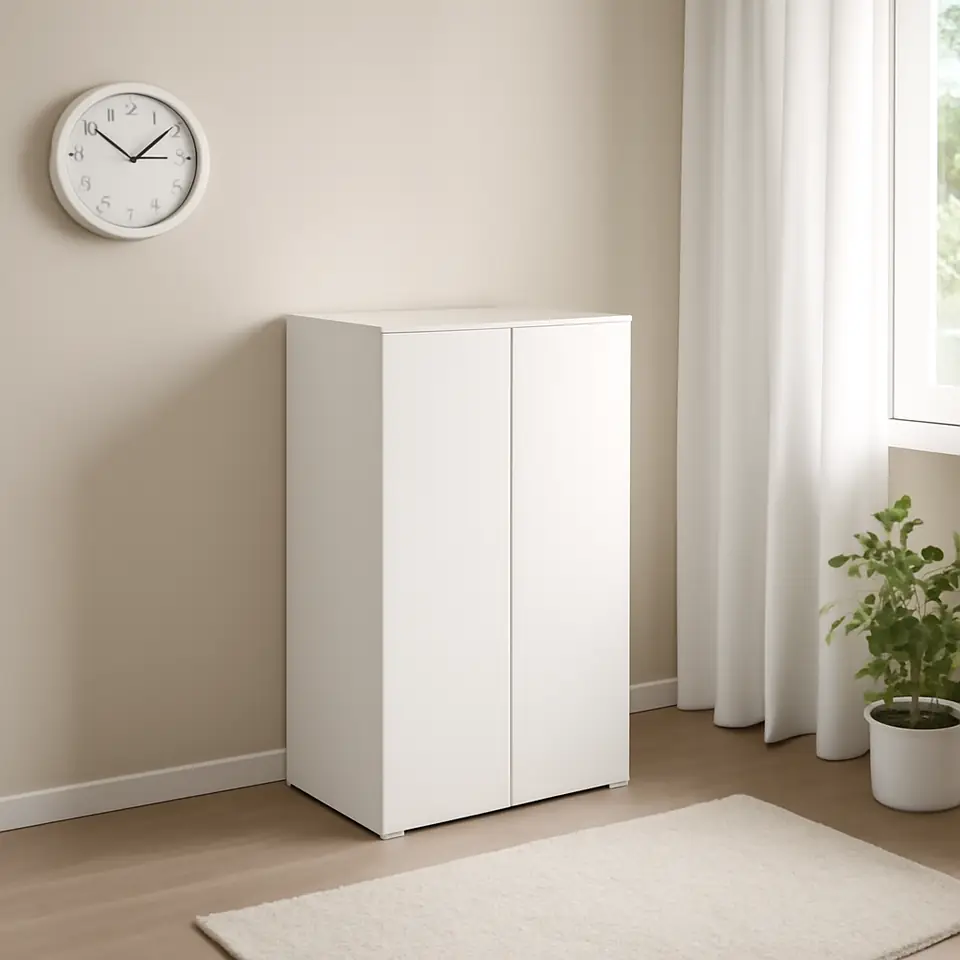 Møbelmontering SMÅSTAD / PLATSA Garderobeskab, hvid hvid/med 3 hylder, 60x57x123 cm | Fast Pris i Storkøbenhavn