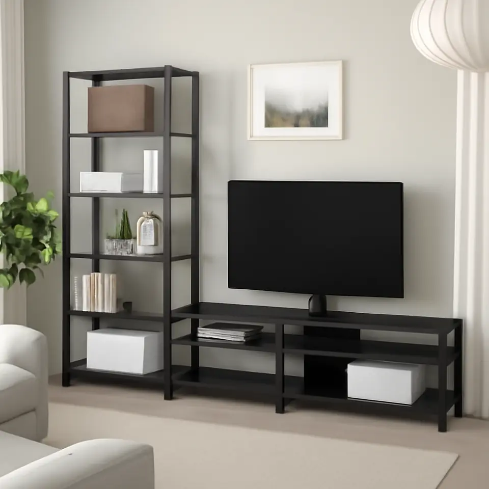 Møbelmontering JÄTTESTA Tv-møbel, kombination, sort, 240x40x195 cm | Fast Pris i Storkøbenhavn