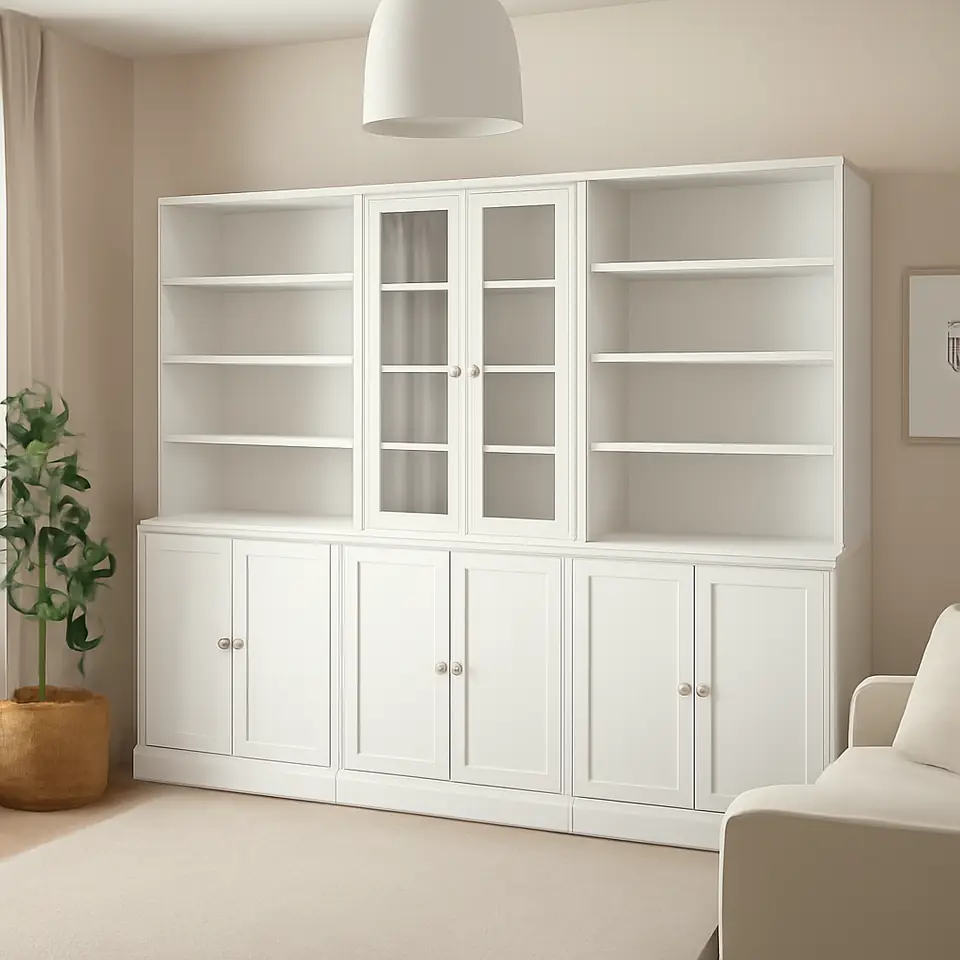 Møbelmontering HAVSTA Opbevaringsløsning med vitrinelåger, hvid, 243x47x212 cm | Samling af Møbler i Rødovre & Kbh
