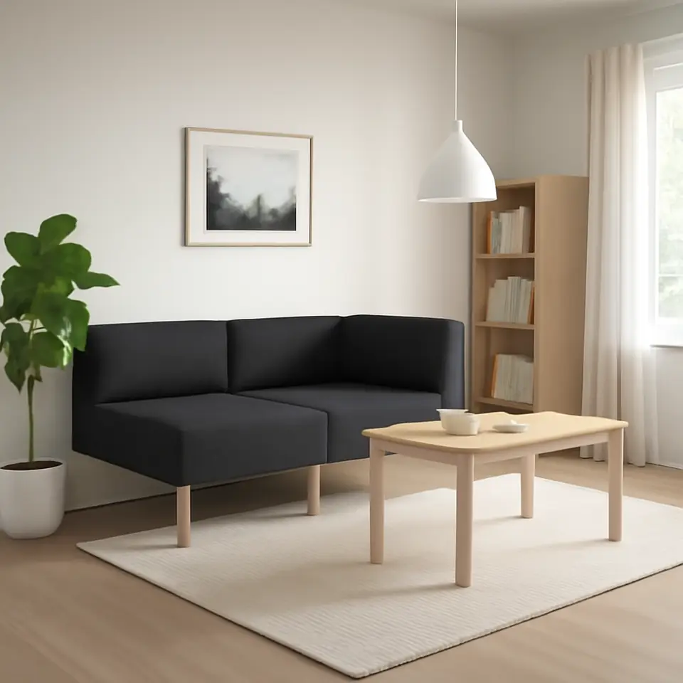 Møbelmontering LILLEHEM Modulopbygget hjørnesofa, 2-pers., Gunnared mørkegrå/træ | Samling af Møbler i Rødovre & Kbh