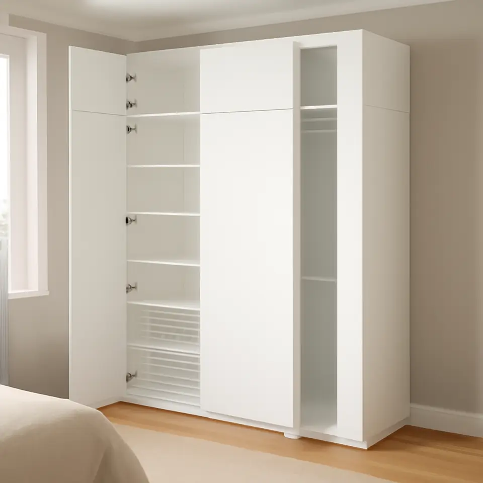 Møbelmontering PLATSA Garderobe med 8 døre, hvid/Fonnes hvid, 200x57x221 cm | Fast Pris i Storkøbenhavn