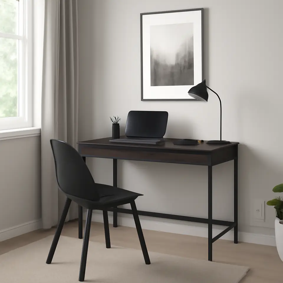 Møbelmontering ALEX Skrivebord, sortbrun, 100×48 cm | Billig & Hurtig i København