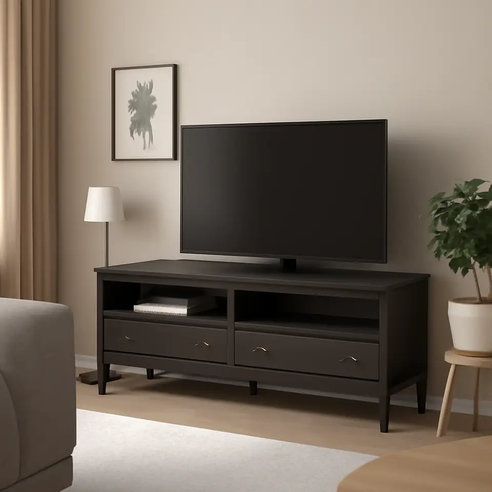 Møbelmontering IDANÄS Tv-bord, mørkebrun bejdset, 162x40x63 cm | Professionel Møbelmontør