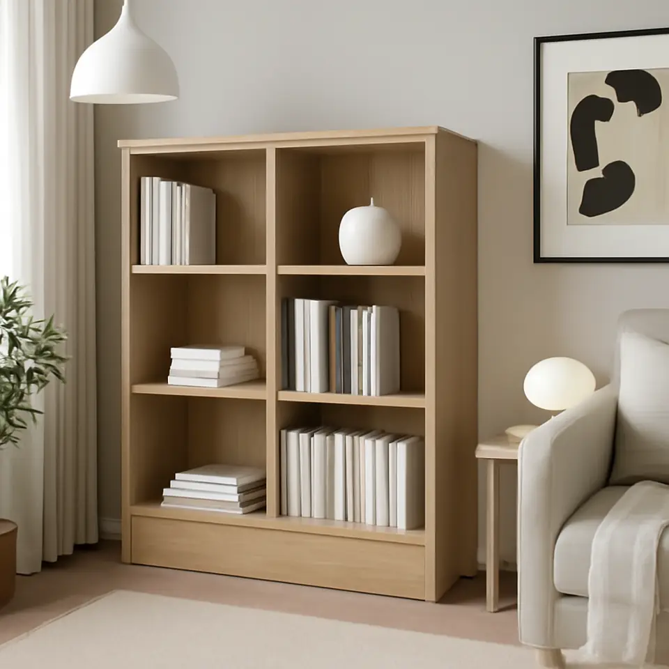 Møbelmontering TONSTAD Reol, egetræsfiner, 121x37x120 cm | Billig & Hurtig i København