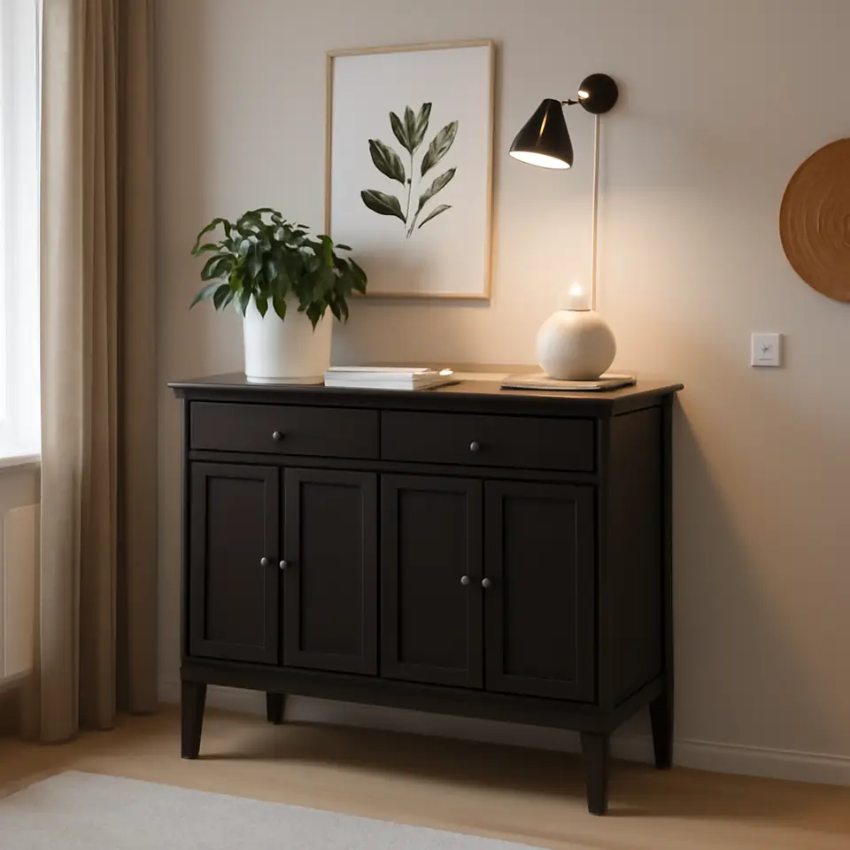 Møbelmontering IDANÄS Skænk, mørkebrun bejdset, 124x50x95 cm | Samling af Møbler i Rødovre & Kbh