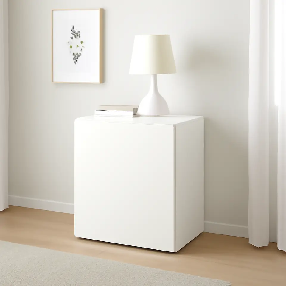 Møbelmontering BESTÅ Reol med låge, hvid/Lappviken hvid, 60x42x64 cm | Billig & Hurtig i København