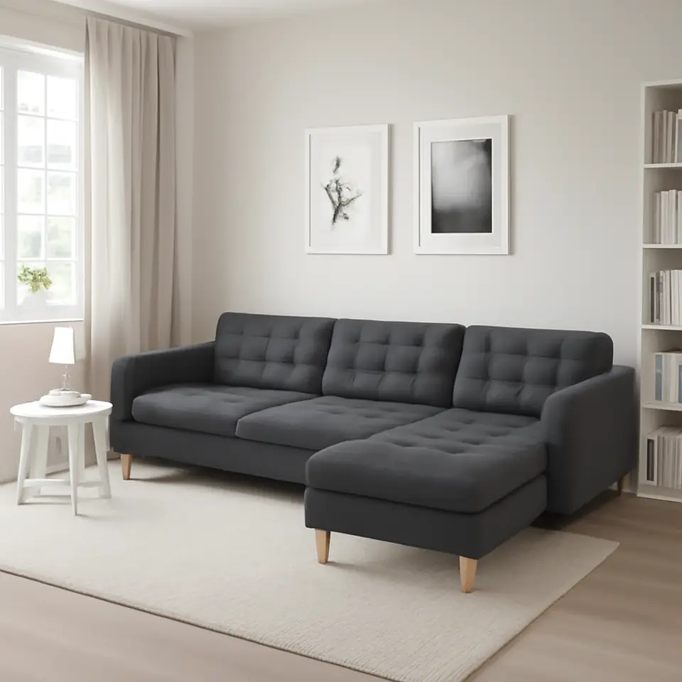 Møbelmontering LANDSKRONA 4-pers. sofa, med chaiselong/Gunnared mørkegrå/træ | Samling af Møbler i Rødovre & Kbh