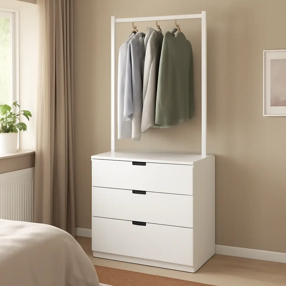 Møbelmontering NORDLI Kommode 3 skuffer, hvid, 80×192 cm | Fast Pris i Storkøbenhavn